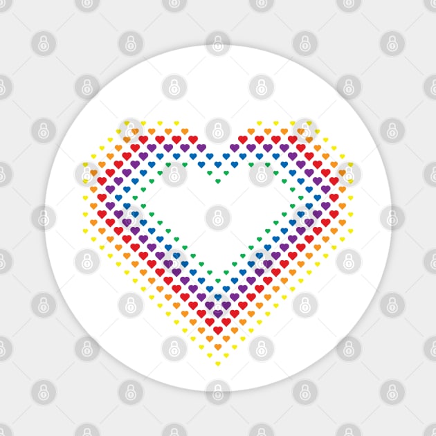 Halftone Heart Shaped Dots Rainbow Color Magnet by speedmanstudio